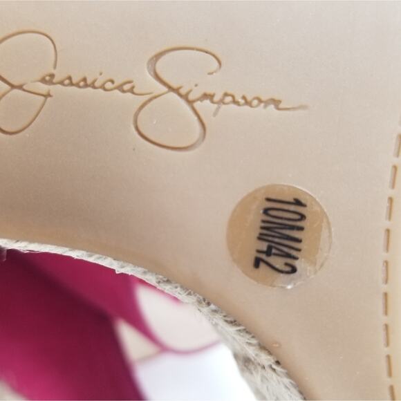 Jessica Simpson New Pink Suede Leather Wedges NWT Size 10 - Picture 9 of 10